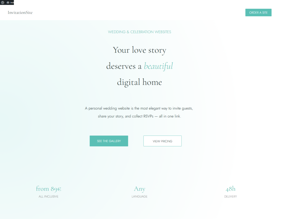 InvitationSite – digital wedding invitation template